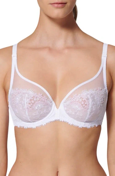 Simone Perele Wish Underwire Plunge Bra In Cristal White