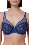 Simone Perele Wish Underwire Plunge Bra In Electric Blue