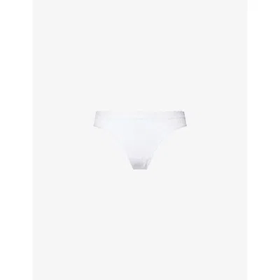 Simone Perele Womens  Comète Seamless Stretch Lace And Mesh Thong In White