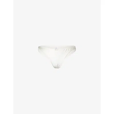 Simone Perele Womens Symphonie Bow-embellished Lace And Satin Thong Natural In White
