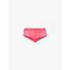Simone Perele Womens Wish Embroidered Mesh And Lace Shorts Fabulous Pink