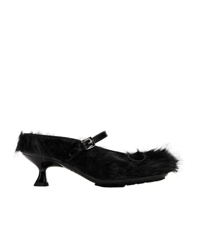 SIMONE ROCHA 60MM FUR-TRIMMED BUCKLE MULES