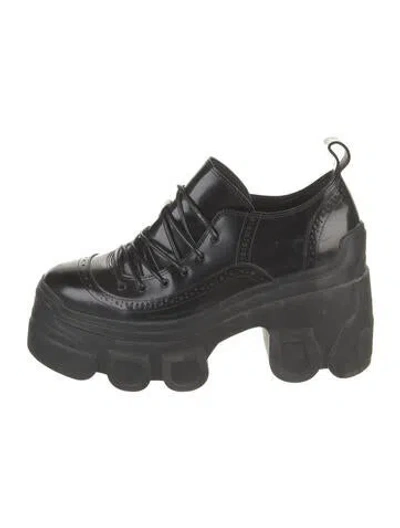 Pre-owned Simone Rocha 95 Track Sole Platform Brogues Patent Leather In Brown