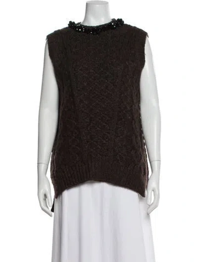 Pre-owned Simone Rocha Alpaca Cowl Neck Sweater In Brown