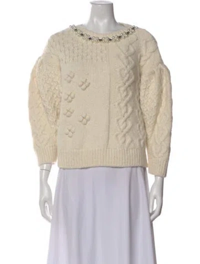 Pre-owned Simone Rocha Alpaca Crew Neck Sweater In Neutral