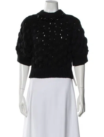 Pre-owned Simone Rocha Alpaca Mock Neck Sweater In Black