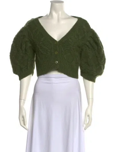 Pre-owned Simone Rocha Alpaca V-neck Sweater In Green