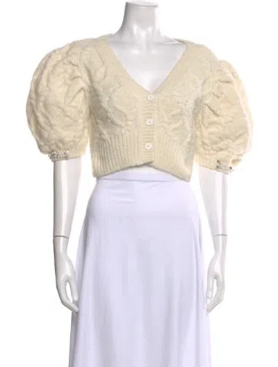 Pre-owned Simone Rocha Alpaca V-neck Sweater W/ Tags In Neutral