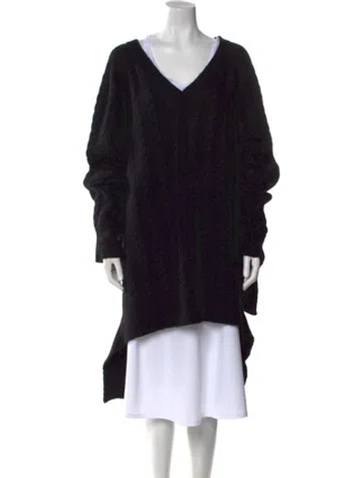 Pre-owned Simone Rocha Alpaca V-neck Tunic In Black
