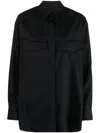 Simone Rocha Appliqué-detail Side Button-fastening Shirt In Black
