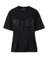 Simone Rocha Ruffled Satin-panel T-shirt In Black