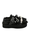 Simone Rocha Artificial Fur Multi-strap Sandals In Black