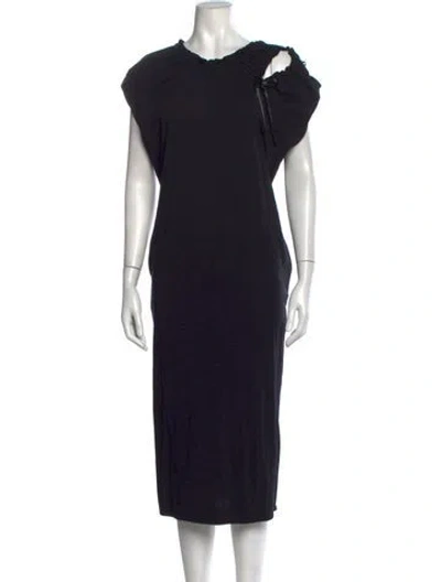 Pre-owned Simone Rocha Asymmetrical Midi Length Dress In Black