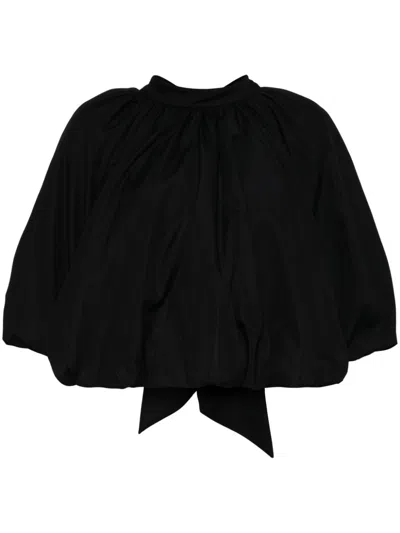 Simone Rocha Back Bow Balloon Top In Black