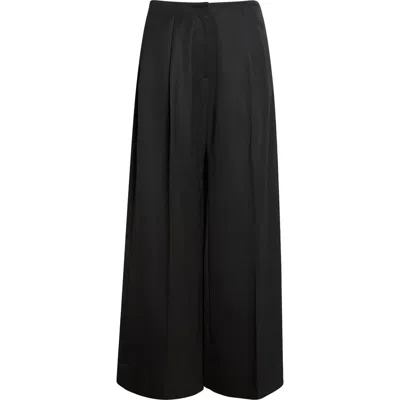 Simone Rocha Back Bow Wide Leg Trousers In Black