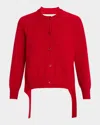 Simone Rocha Backless Long Sleeve Wool Cardigan In Red