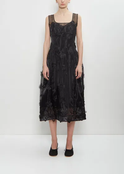Simone Rocha Balconette Bust Detail Dress In Black/black