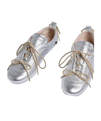 Simone Rocha Ballerina Grip Cut Out Detailed Lace-up Sneakers In Silver
