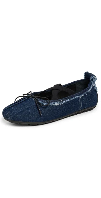 Simone Rocha Ballerina Grip Flats Distressed Blue