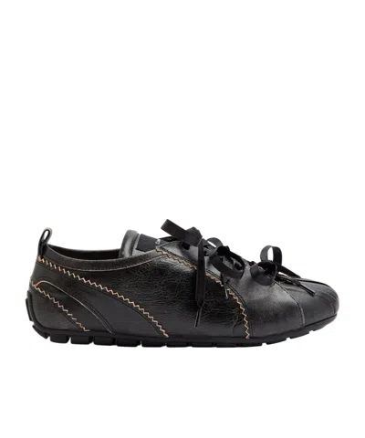 Simone Rocha Ballerina Grip Leather Sneakers In Animal Print