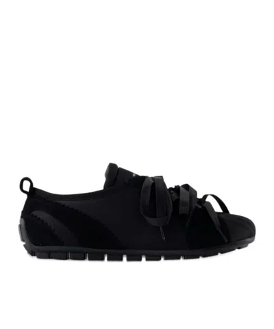 Simone Rocha Ballerina Grip Satin-bow Ballerina Sneakers In Black