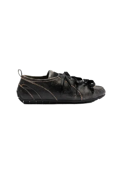 Simone Rocha Ballerina Grip Leather Sneakers In Brown