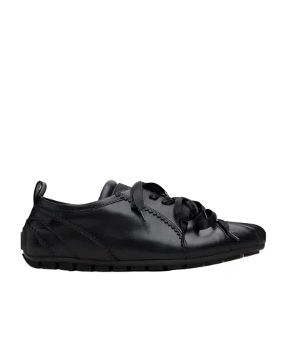 Simone Rocha Ballerina Leather Sneakers In Black