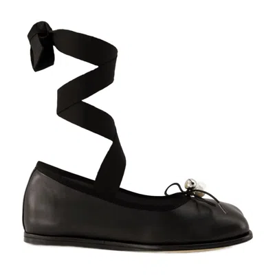 Simone Rocha 心脚趾ballerinas 皮革黑色 In Black