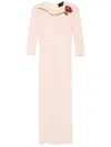 Simone Rocha Embellished Mesh Midi Dress In Orange