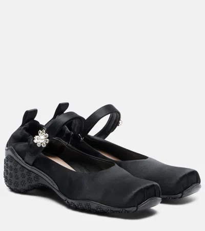 Simone Rocha Ballet Runner Embellished Ballet Flats In Black