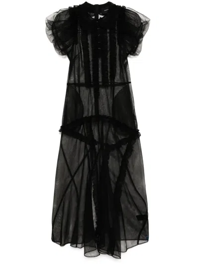 Simone Rocha Ballet Tutu Hem Dress In Black