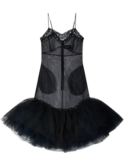 Simone Rocha Ballet Tutu-hem Mini Dress In Black