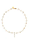 Simone Rocha Baroque Pearl Necklace In Pearl/crystal