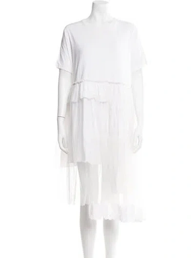 Pre-owned Simone Rocha Bateau Neckline Midi Length Dress In White