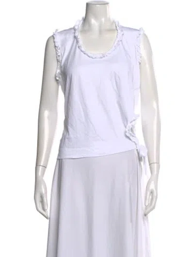 Pre-owned Simone Rocha Bateau Neckline Three-quarter Sleeve Blouse In White