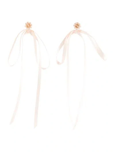 Pre-owned Simone Rocha Bead & Ribbon Bow Drop Earrings In Multicolor