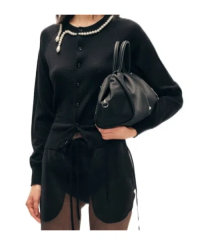 Simone Rocha Beaded Cardigan Sweater In Black