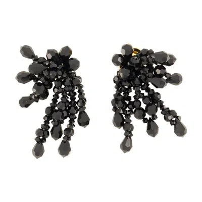 Simone Rocha Beaded Chandelier Earrings In Black