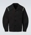 Simone Rocha Beaded Sailor Collar Workwear Jacket In Black