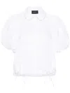 Simone Rocha Faux Pearl-trimmed Cotton Shirt In White