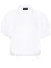 Simone Rocha Faux Pearl-trimmed Cotton Shirt In White