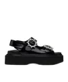 Simone Rocha Beaded Detail Flat Sandals In Black
