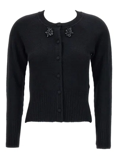 Simone Rocha Beaded-embellished Cashmere Cardigan In Black