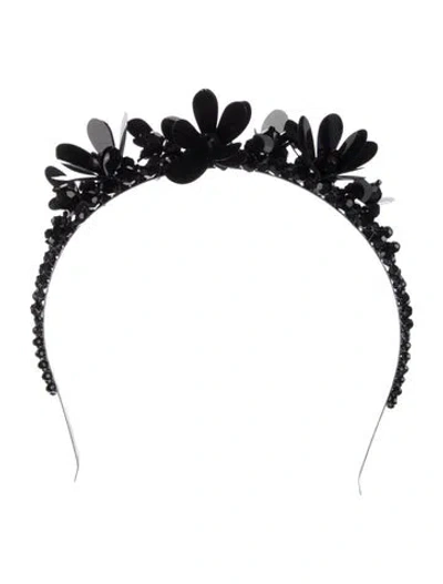 Pre-owned Simone Rocha Beaded Headband In Black