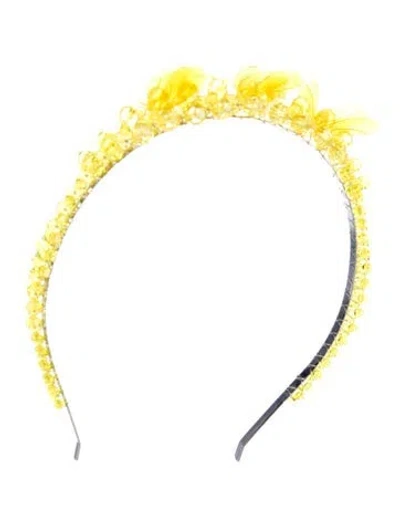Pre-owned Simone Rocha Beaded Headband In Yellow