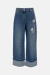 Simone Rocha Distressed Folded-cuff Denim Jeans In Blue