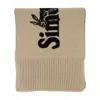 Simone Rocha Beige Wool Scarf With Contrasting Logo Design