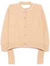 Simone Rocha Beaded Open-back Cardigan In Neutrals