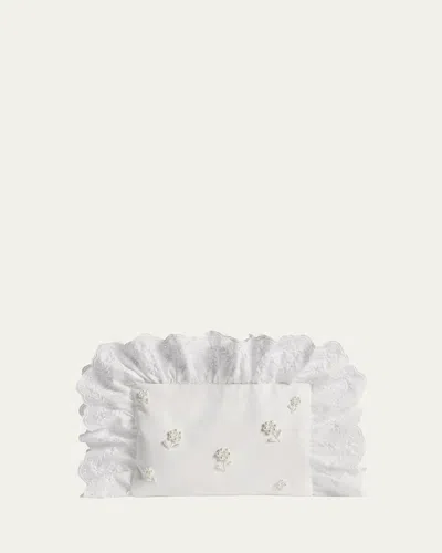 Simone Rocha Beaded Ruffle-trim Pillowcase Clutch Bag In White