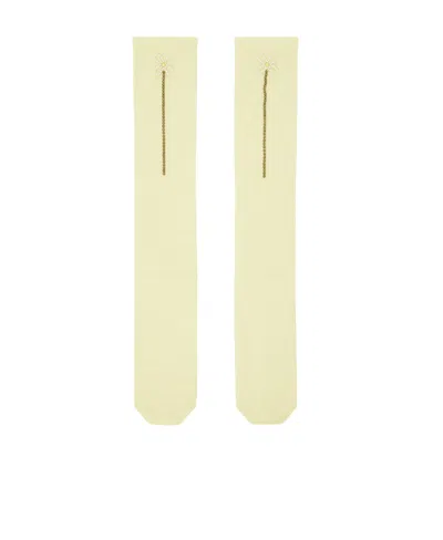 Simone Rocha Beaded Socks In Cream/daisy